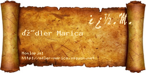 Ádler Marica névjegykártya